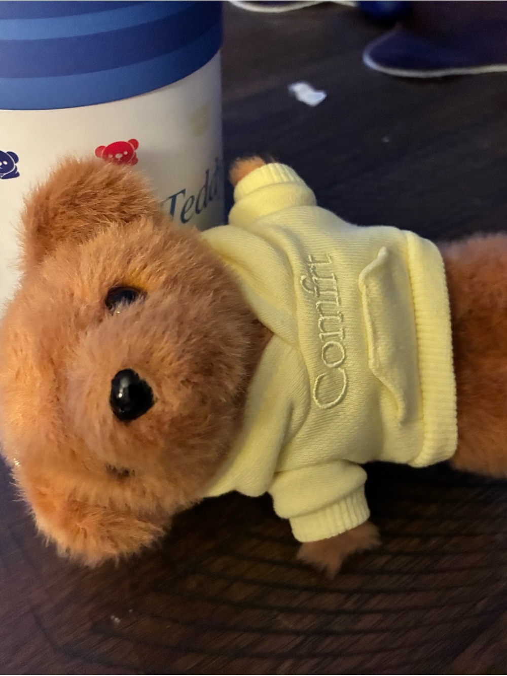 Comfrt bear keychain yellow hoodie
